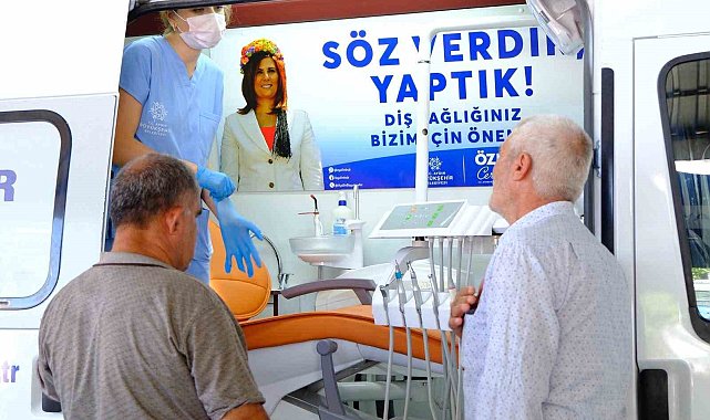 Aydın Büyükşehir Belediyesi Mobil Ağız ve Diş Sağlığı Klinikleri'ne vatandaşlardan yoğun ilgi