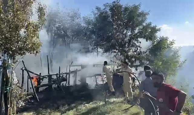Bahçe yangını ormanlık alana sıçramadan söndürüldü