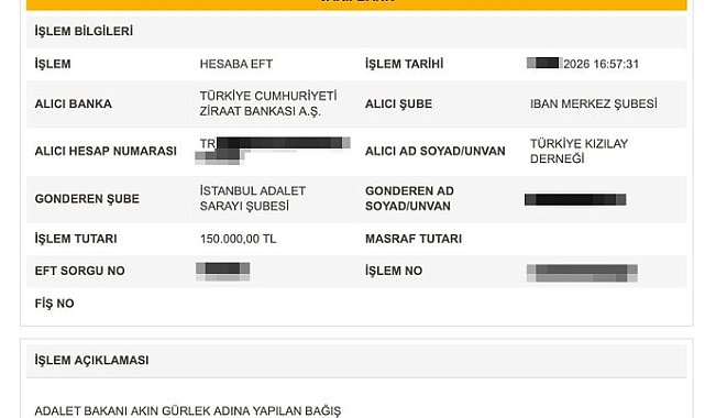 Bakan Gürlek, Kızılay'a 150 bin lira bağışladı