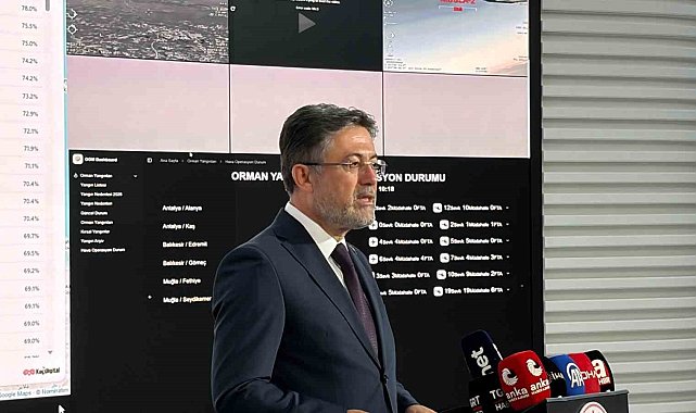 Bakan Yumaklı: "115 yangına müdahale ettik. Bu yangınlardan 110'unu kontrol altına aldık"