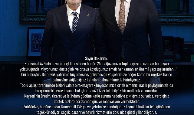 Başkan Sarıkaya'dan Elitaş'a teşekkür
