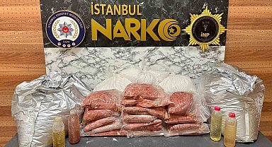 Bayrampaşa'da uyuşturucu imalathanesine baskın: 107 kilogram kimyasal madde ele geçirildi