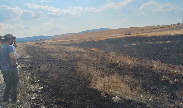 Biçerdöverden çıkan ekin yangını büyümeden söndürüldü