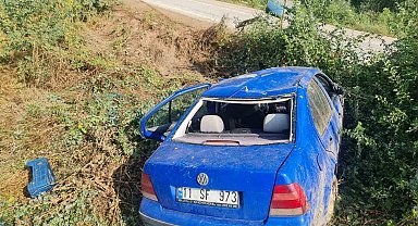 Bilecik'te otomobil takla attı: 1 yaralı