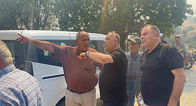 Bozdoğan Belediye Başkanı Özel, yangın bölgesinde çalışmaları yerinde takip ediyor