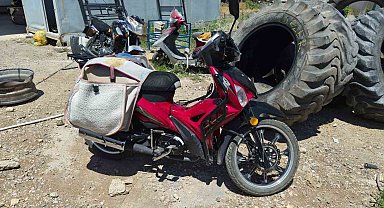 Devrilen motosikletin sürücüsü yaralandı