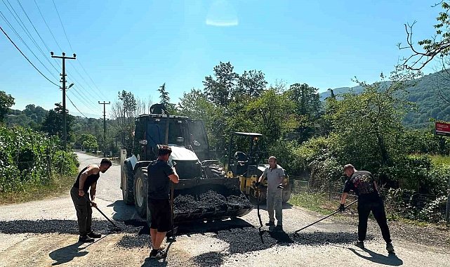 Düzce'de asfalt ve yama çalışmaları sürüyor