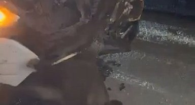 Elazığ'da domuza çarpan cip, hasar aldı