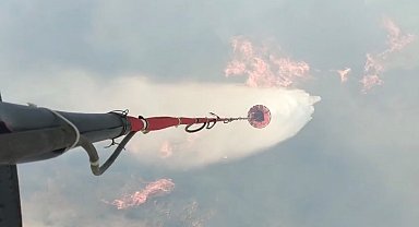 Foça'daki orman yangınına havadan ve karadan müdahale
