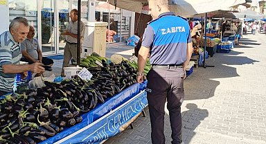 Germencik'te pazarda etiket denetimi