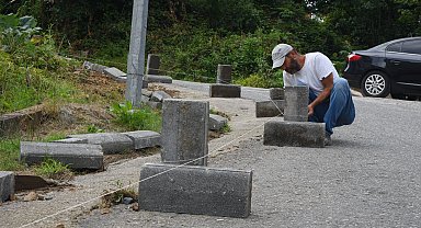Giresun'da yol ve kaldırım çalışmaları sürüyor