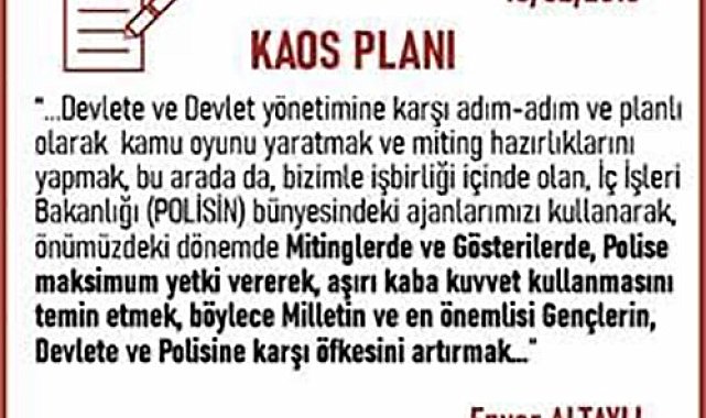 Güvenlik kaynakları: "Örgütün darbenin başarısız olma ihtimaline karşı 'kontrollü darbe' iftirası ve alçaklığı 'B planı' olarak devreye sokuldu"