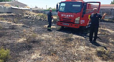 Karapınar'da ot yangını paniğe neden oldu