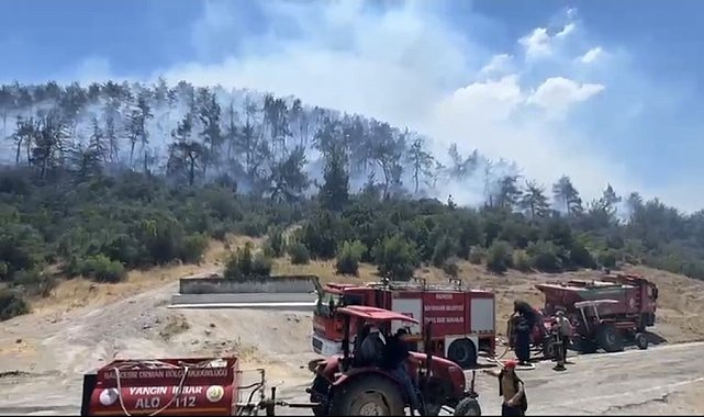 Kepsut'ta yangınla mücadele sürüyor