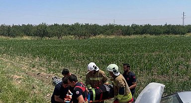 Kırıkhan'da tarlaya uçan otomobilin sürücüsü yaralandı
