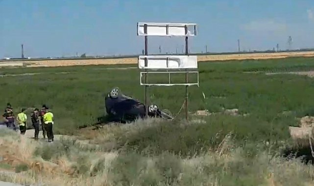 Kontrolden çıkan otomobil takla attı: 1 yaralı