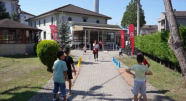 Kur'an kursuna gidenlen hem eğlendi hem spor yaptı