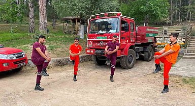 Kütahya'da yangın işçilerine fiziksel hazırlık eğitimi