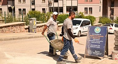 Manisa Akgedik'te üstyapı çalışmaları sürüyor