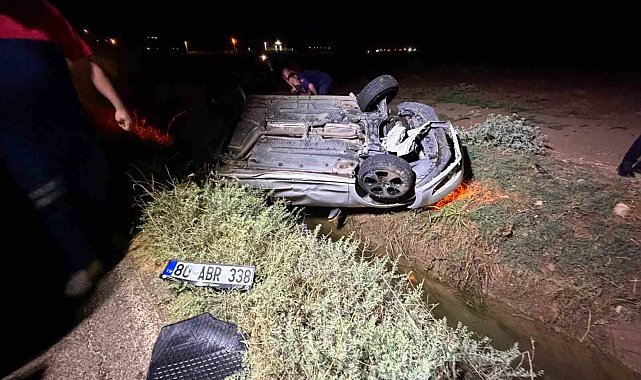 Mardin'de otomobil takla attı: 3 yaralı
