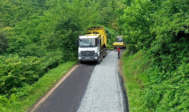 Ordu'nun kırsalında asfalt çalışmaları