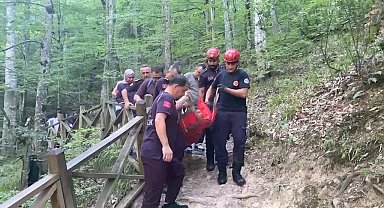 Oylat Şelalesi'nde düşen kadın, ekiplerin zorlu çalışmasıyla kurtarıldı