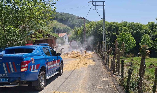 Saman yüklü tırda yangın paniği: Facianın eşiğinden dönüldü