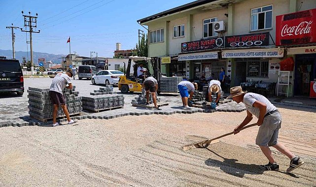 Şehir Hastanesi yoluna parke taşı çalışması