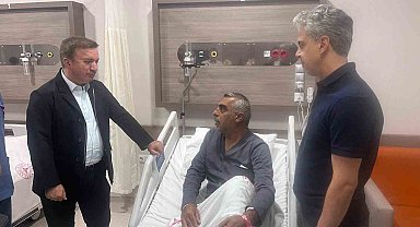 Vali Aydoğdu'dan Kargın Belediye Başkanı Güneş'e geçmiş olsun ziyareti