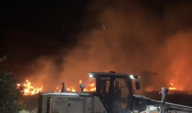 Yozgat'ta hububat ekili alanda yangın