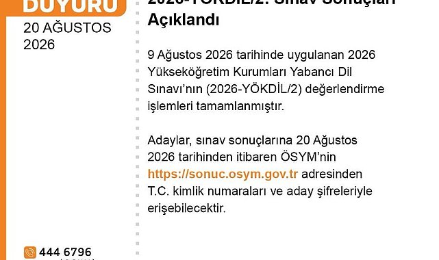 2026-YÖKDİL2 sonuçları açıklandı