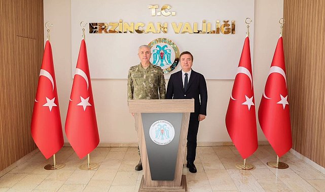 3. Ordu Komutanlığına atanan Tümgeneral Aktaş'tan Erzincan Valisi Aydoğdu'ya ziyaret