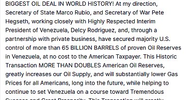 ABD Başkanı Trump: "Venezuela ile dünya tarihinin en büyük petrol anlaşmasına vardık"