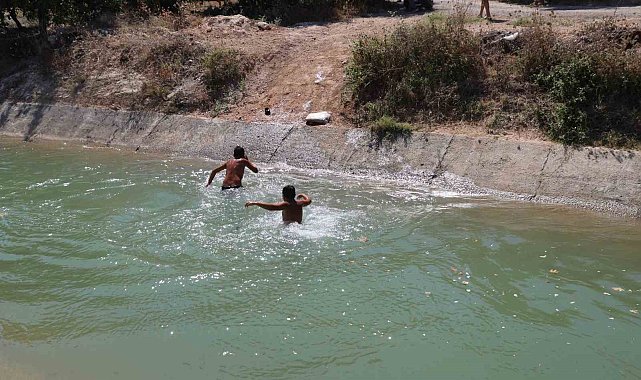 Adana sıcağına dayamayan gençler "Yüzme bilmeyen girmesin" diyerek ölüm tehlikesine aldırmadılar