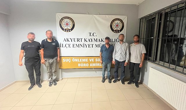 Akyurt'ta polisten kaçan 5 şüpheli yakalandı