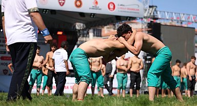 Ankara Keçiören'de genç pehlivanlar er meydanında buluştu