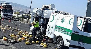 Ankara'da iki kamyonet çarpıştı: 1 ölü, 2 yaralı