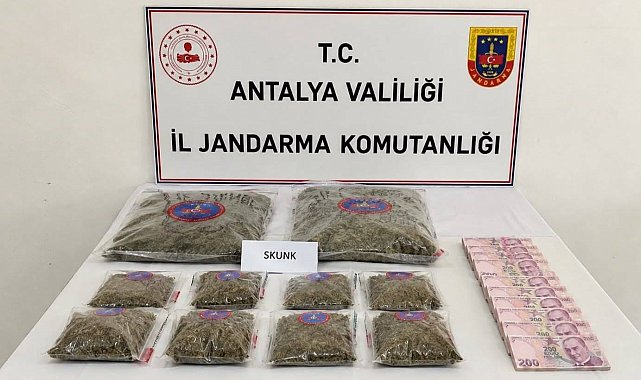 Antalya'da 5 kilogram skunk esrar maddesi ele geçirildi