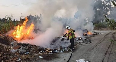 Arsuz'da çöplük alanında çıkan yangın kontrol altına alındı