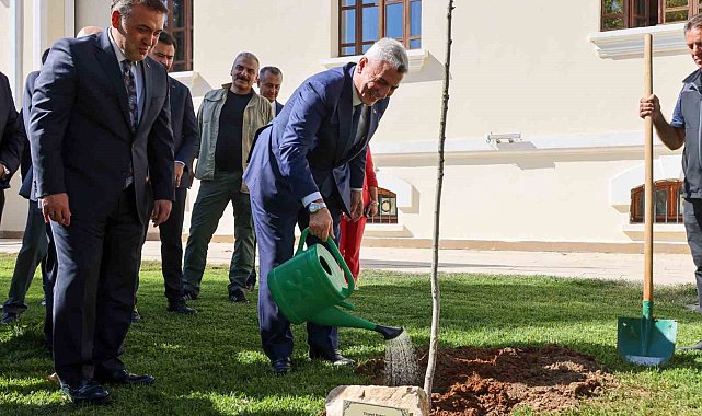 Bakan Bolat, Bilecik Valiliği bahçesinde adını taşıyan çınar fidanını dikerek can suyu verdi