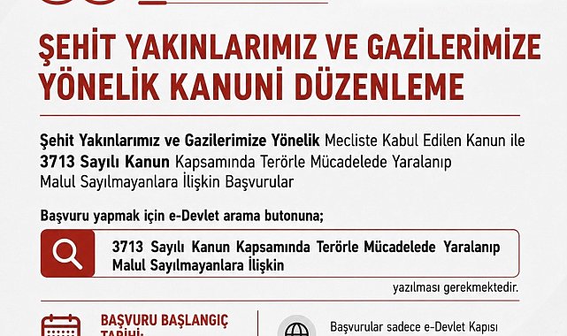 Bakan Göktaş: "Terörle mücadelede malul sayılmayan vatandaşların başvuruları 1 Eylül'de başlıyor"