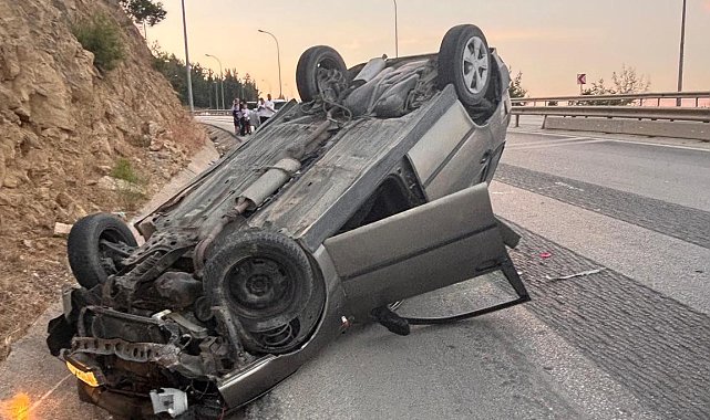 Bilecik'te otomobil ters döndü: 1 yaralı