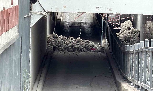 Bolu'da alt geçidin tavanı çöktü: Yol ulaşıma kapandı