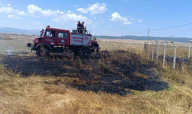 Bolu'da anız yangını büyümeden söndürüldü