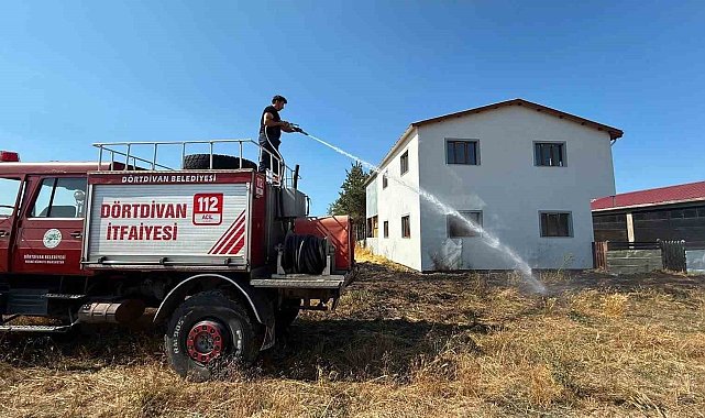 Bolu'da kereste fabrikasının yanında korkutan yangın: Alevler tesise sıçramadan söndürüldü