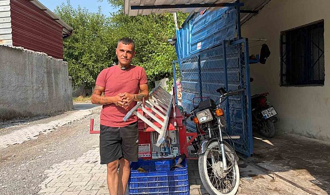 Boynunda merdivenle motosiklet kullanan tesisat ustası konuştu
