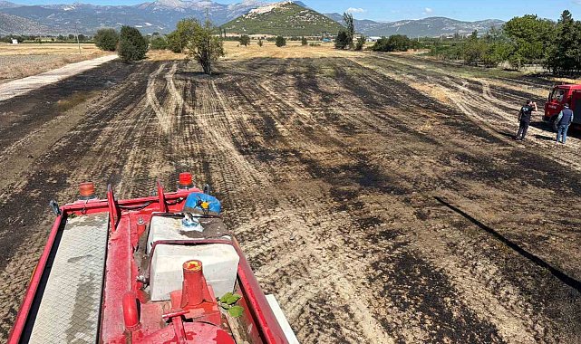 Burdur'da tarım arazisi yangında küle döndü
