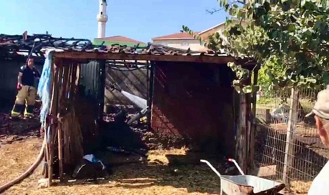 Çanakkale'de ahırda çıkan yangın söndürüldü