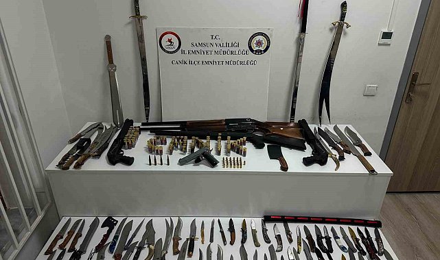 Canik'te silah ve mühimmat ele geçirildi