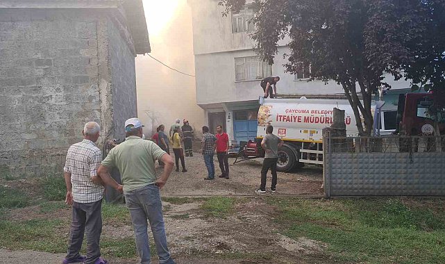 Çaycuma'da odunluk yangınına ilk müdahaleyi jandarma ekipleri yaptı